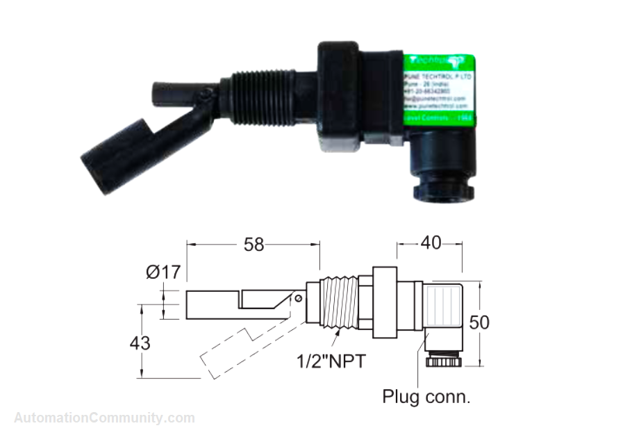 Miniature Float Pivoted Level Switches for Liquids - Pune Techtrol 6 Mini Float Pivoted Level Switches for Liquids